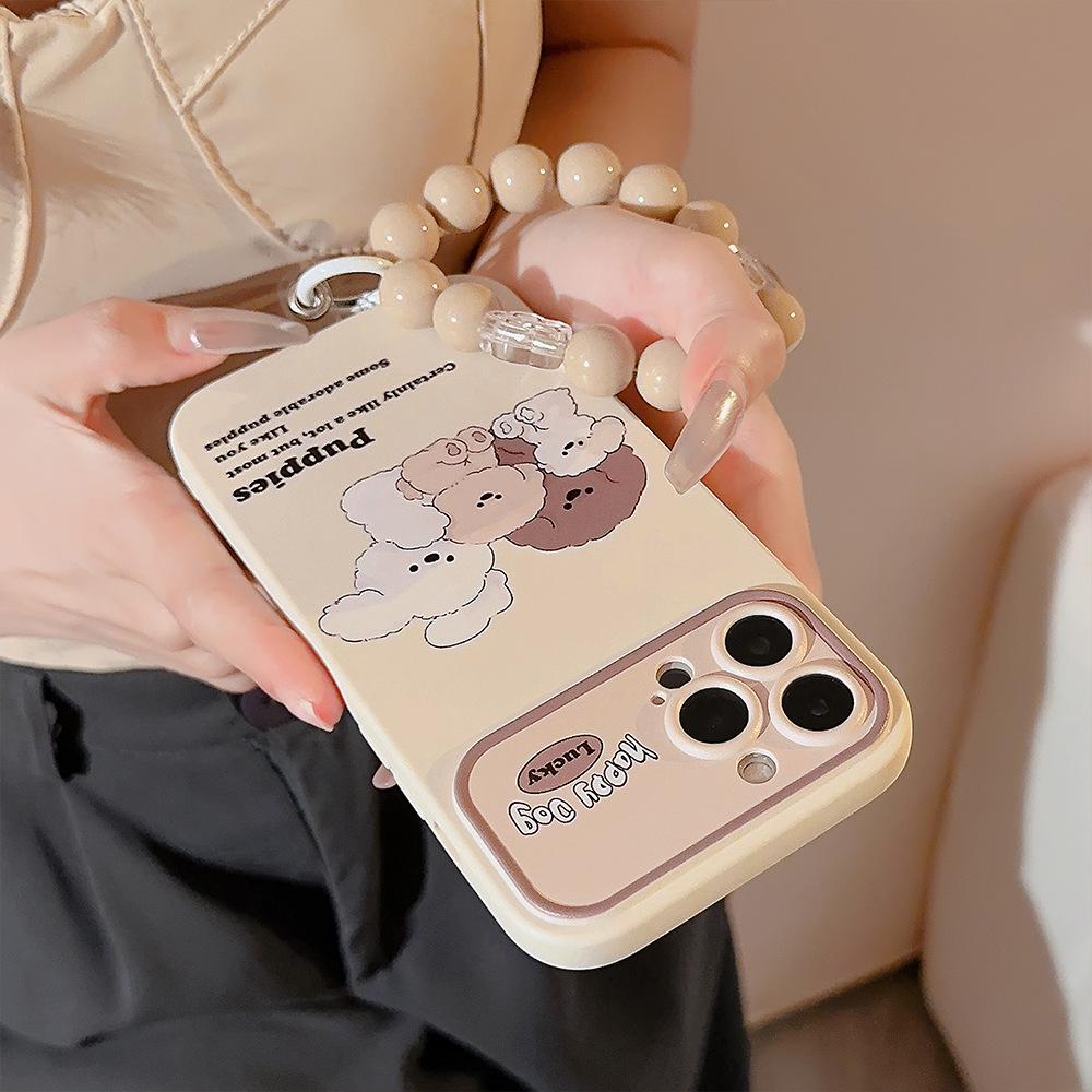 Retro Ins Dog Suitable for Iphone14 Apple 15 Mobile Phone Case 13pro Max Bracelet 11 Soft Cute XS Soft 16