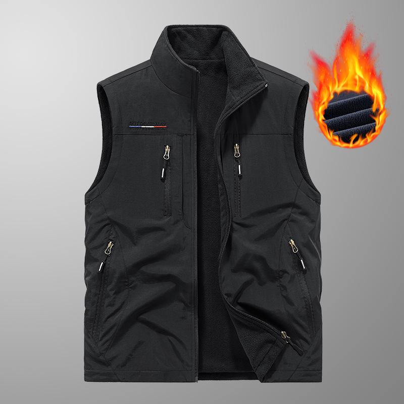 Schnelltrocknende Angel- und Fotoweste für Herren mit mehreren Taschen – Warme Outdoor-Weste für Herbst und Winter