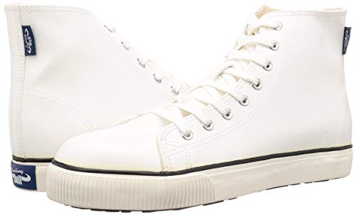 Fukuyama Rubber LBS-803 Men's Casual Sneakers with Steel Toe Cap and Slip-Resistant Sole, High-Visibility, Lasting Bull, White, Size 25cm, 2E