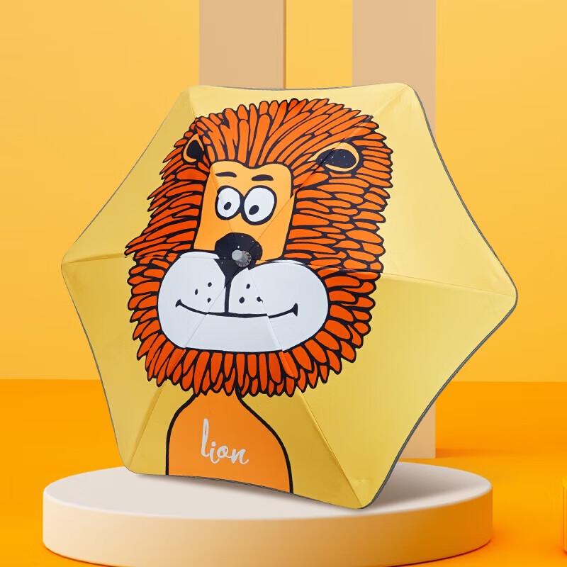 Детский всепогодный безопасный прямой зонт  Красный лист