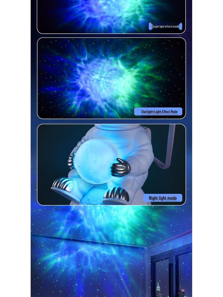 Remote Control Astronaut Projector: Starry Sky Night Light with USB Base