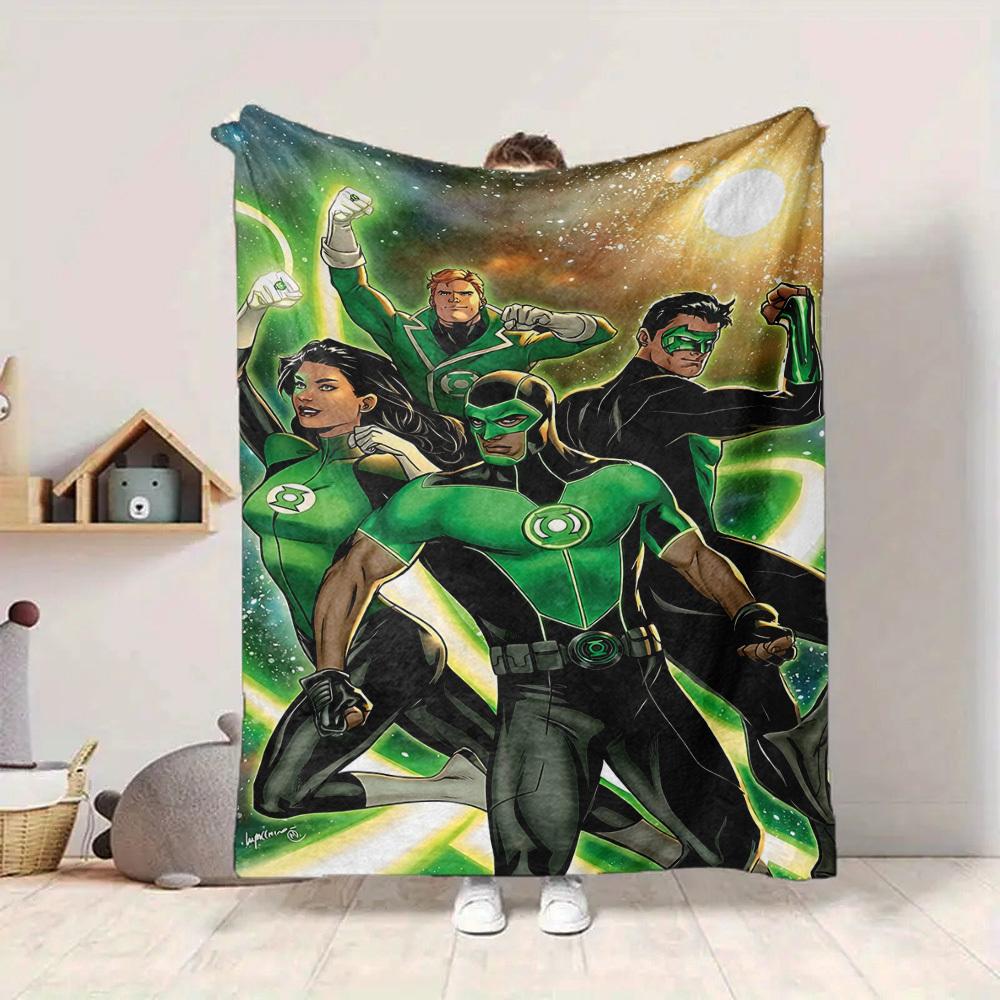 1pc Green Lantern Corps Blanket Polyester Fiber, All Season Comfort for Sofa, Bed, Office, Car, Camping Ideal Home Decor & Gift, Office Comfort
