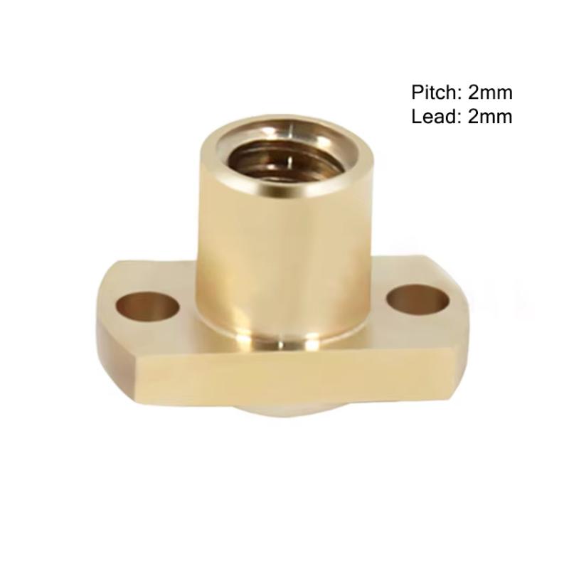 T8 Double Cutting Edge Brass Flange Lead Screw Nut Anti-Corrosion Long Lifespan for Home & Lab 3D Printer Repair Parts