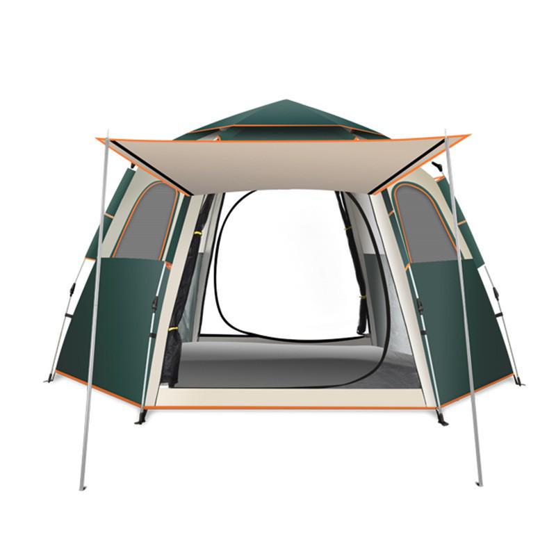 Hexagonal Automatic Tent: Folding, Quick-Open, Multi-Person, Rainproof, Sunproof, Mosquito Repellent for Camping & Beach.