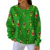 Women's Fashion Casual Gradient Christmas Print Pullover Sports Long-Sleeve Top