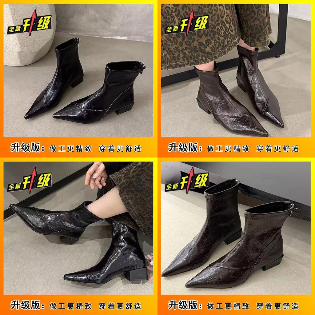 Martin Boots Womens Waterproof Pu Short Ankle Shoes For Autumn Fashion Comfort