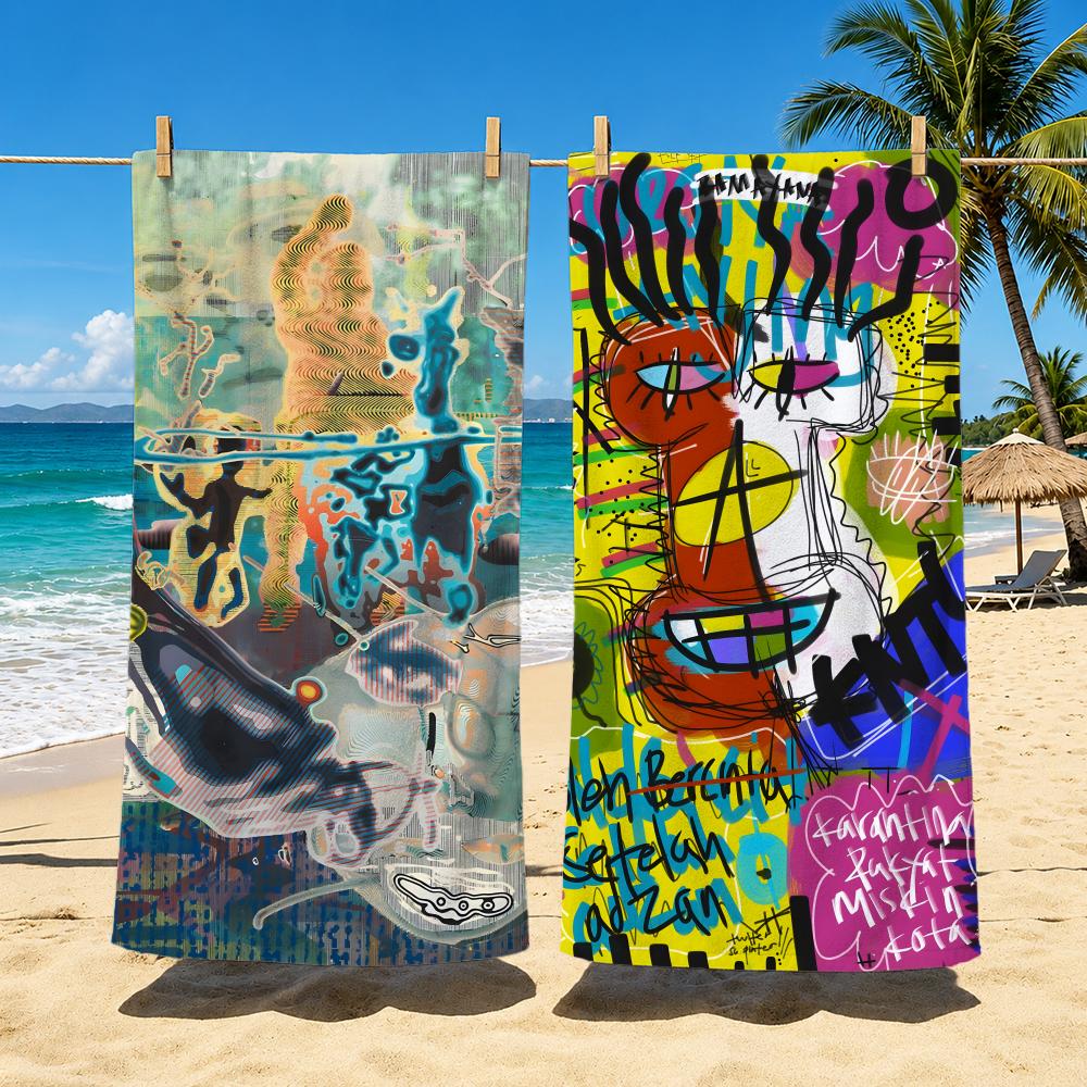 Art Abstract Open Mind Art Towel Beach Towel Quick Dry Sand Free Bath Towel for Summer Pool Travel Vacation