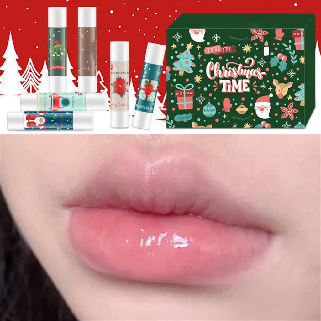 Christmas Lip Balm Gift Set, 3 Fruit Flavors Moisturizing Lip Balm For Dry Chapped Lip, With Exquisite Packaging,Women Men Lip Care Gifts