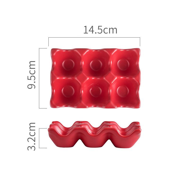 

6-сеточный керамический лоток для хранения яиц, держатель для яиц, дозатор для холодильника, бытовой ящик для хранения яиц, кухонный органайзер, контейнеры красный