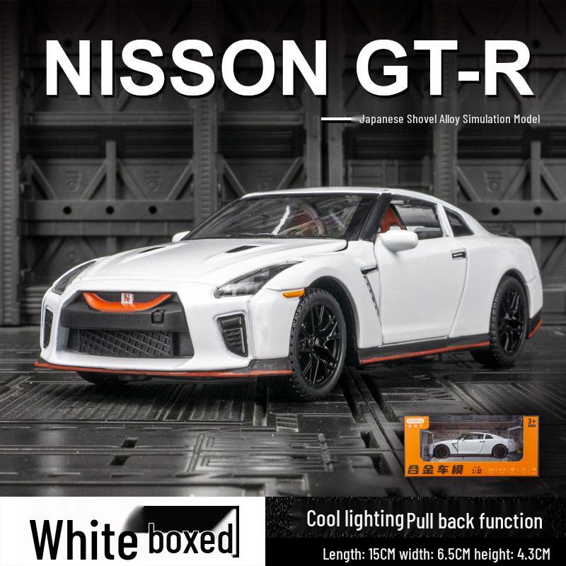 

Модель автомобиля из сплава Jinlifang GTR35: Коллекционный суперкар с инерционным механизмом, звуком и светом белый