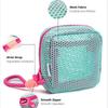 Women Lightweight Square Mesh Cosmetic Bag Portable Colorful Object Storage Bag With Zipper Multi-purpose Sundries Storage Bag