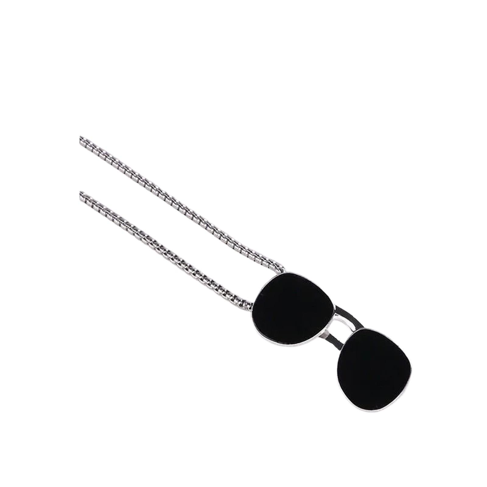 

Модное декоративное ожерелье с солнцезащитными очками One Size чёрный