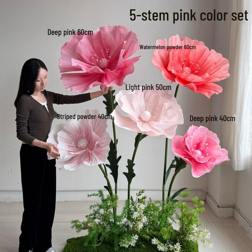 Large Foam Paper Flower Stands for Wedding, Event, or Window Display Decor