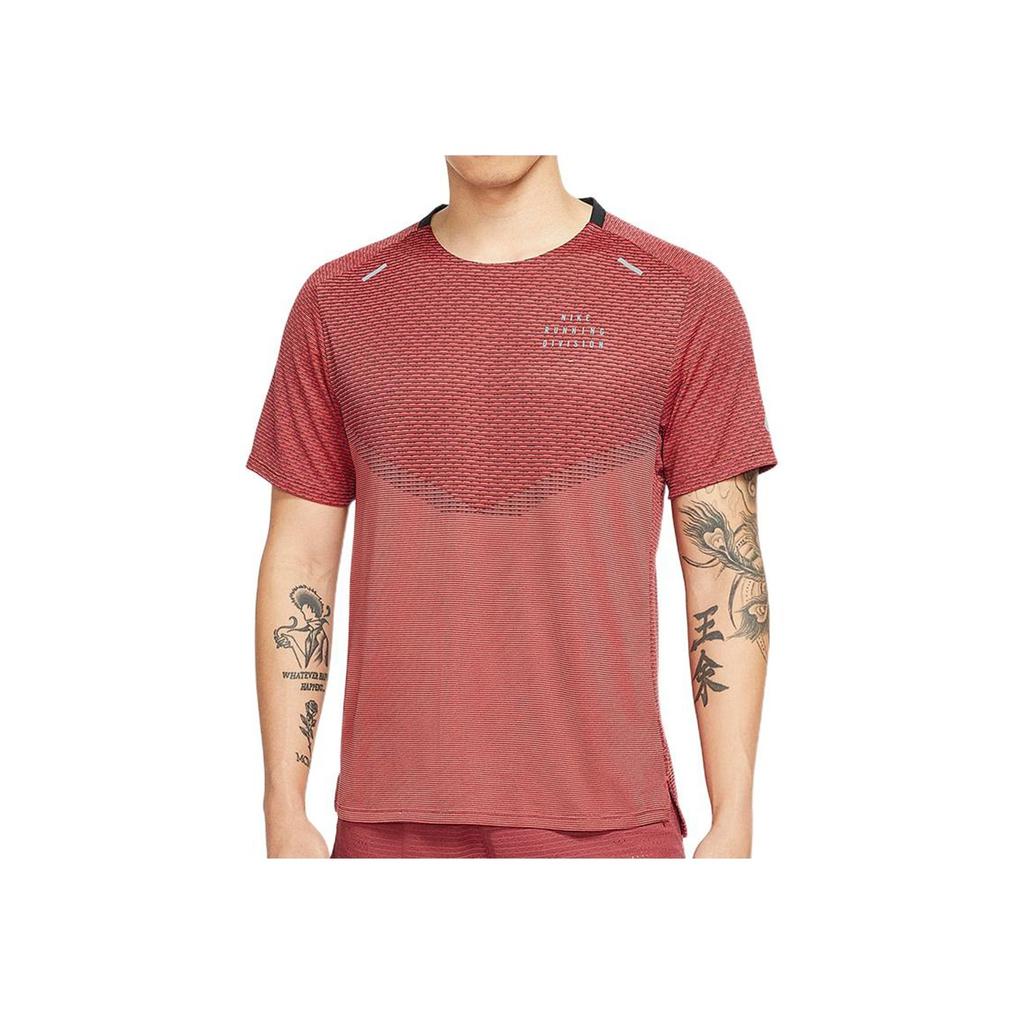 Nike Letter Print Breathable Crew Neck Short Sleeve T-Shirt Men Tops Light-Red Vintage-American DD4796-010