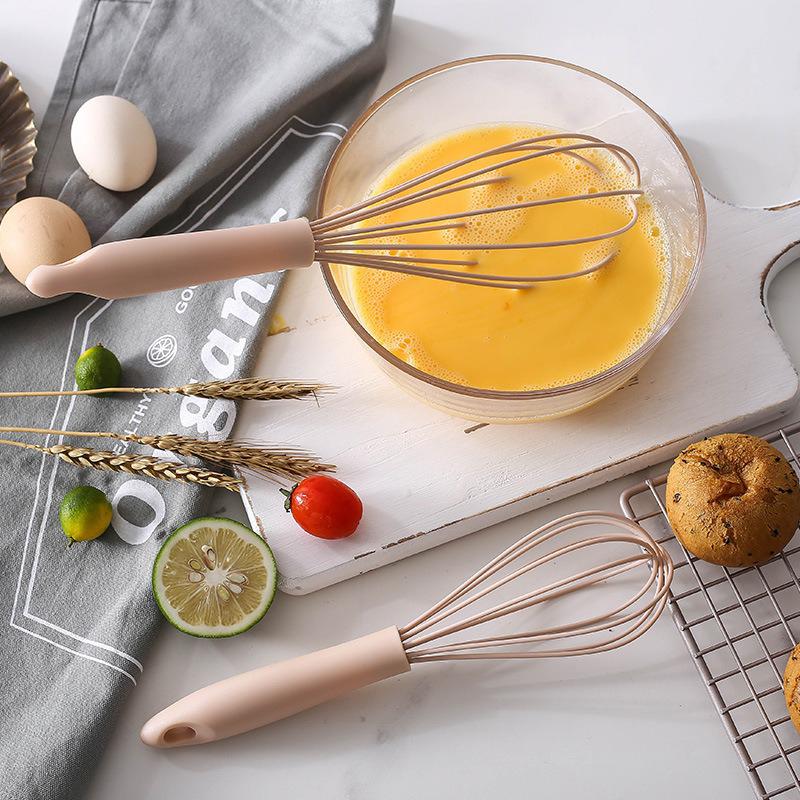 Manual Frother Manual Egg Beater Whisk Kitchenware Plastic Silicone Balloon Beater Whisking Balloon Coil Style Egg Tools