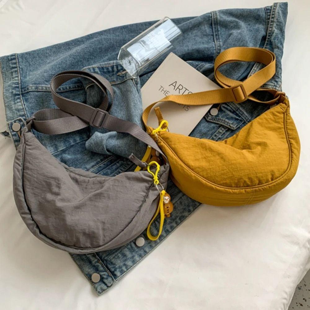 Nylon Hobos Crossbody Bag Handbag Half-moon Bag Casual Canvas Dumpling Bag Girls