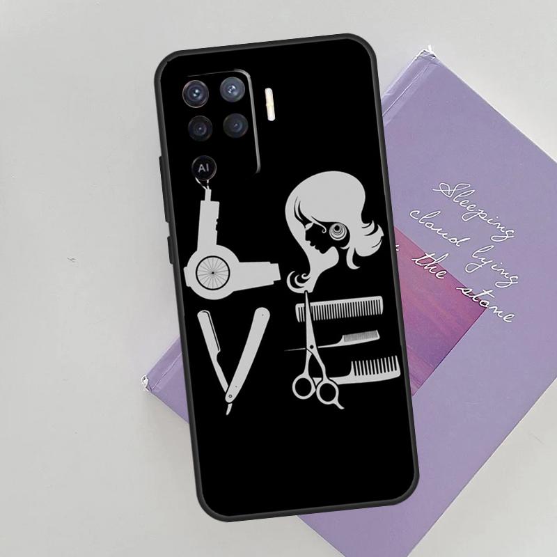 

Barber Shop Hair Stylist Salon Phone Case For Oppo A54 A74 A94 A15 A16 A17 A52 A72 A76 A96 A57 A58 A78 A98 A53S Cover Case OPPO A57s