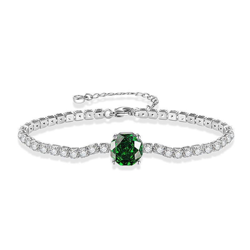New Full Moissanite Bracelet 925 Sterling Silver Shiny bangles Chain For Women Men Wedding Jewelry Plated 18K white gold Gifts