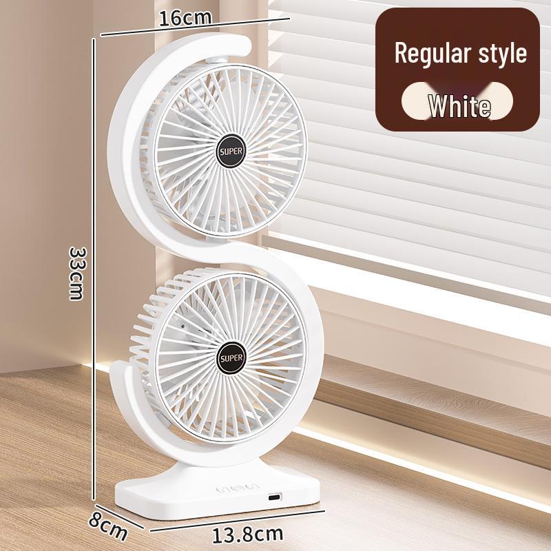 

Compact Double-Headed Desk Light & Fan for Home, Camping, Dorm, and Outdoor Use 16*8*33 cm