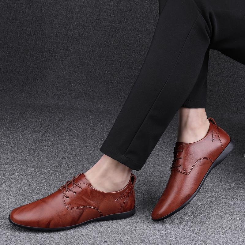 Fashion Fashion Simple Mens Oxford Shoes Breathable Male Business Footwear Handmade Formal Dress Shoes Genuine Leather Men Casual Shoes