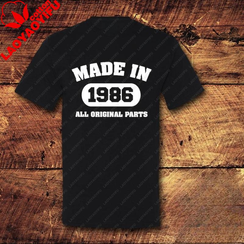 Made in 1986 All Original Parts 40th Birthday Unisex Cotton Tee Graphic T Shirts Vintage Clothes Gothic Oversized T Shirt Tops S