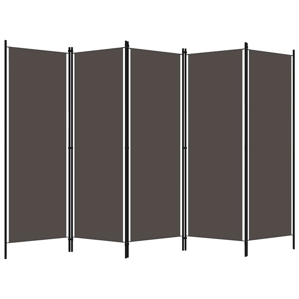 5 Piece Room Divider Anthracite Grey 250 X 180 Cm