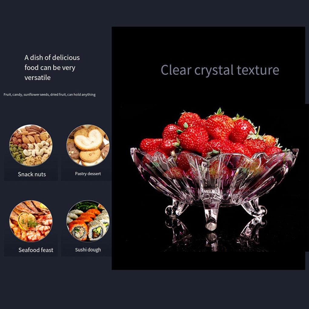 Crystal Glass Fruit Bowl Versatile Addition To Dining Table Modern Living Room Glass Fruit Bowl