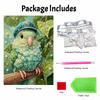 Sparkling Framed Pearl Painting Kit DIY with Cute Parrot In Hat 3D Bead Art Canvas Ready To Display Home Wall Decor Gift for Bird Lovers