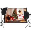 Christmas Photography Backdrop Vinyl Winter Snow Tree Fireplace Photo Background for Holiday Party Studio Kids Portrait Decoration