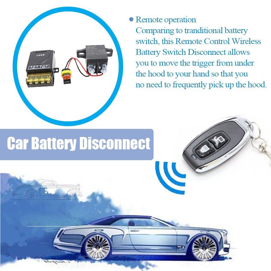 Universal Wireless 12V Car Battery Disconnect Relay Master Kill Switch Remote 1x