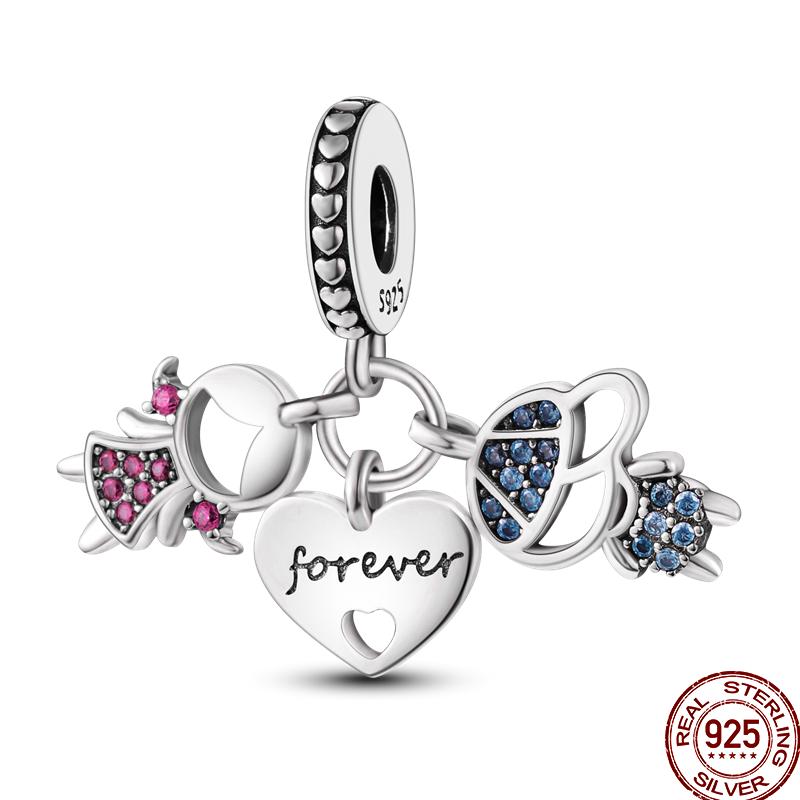 Copper Love Blessing Diamond Love Family Friendship Love Charm Beads Suitable For Pan Original Bracelet Diy