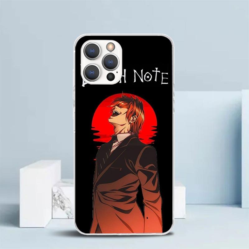 N-Note D-Death Yagami Light Soft Cover for iPhone 16 17 Air 15 14 Pro Max 16E Phone Case 13 Mini 12 11 7 SE 8 Print Pattern Fit