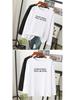 T-shirt ample à manches longues en pur coton pour femme - Nouveau pour Printemps/Automne 2024, Design amincissant couvrant le ventre