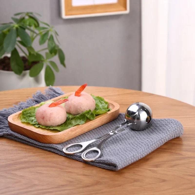 Stainless Steel Meatball Clip, Fish Ball, Rice Ball Making Mold Tool, Convenient Kitchen Meatball Maker