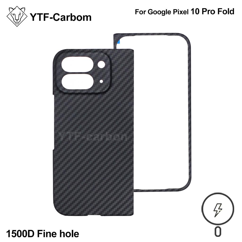 YTF-Carbon New Style for Google Pixel 10 Pro Fold Kevlar Carbon Fiber Hinge Protection Cover Ultrathin 9 Pro Fold Phone Case