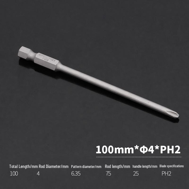 Magnetic Phillips Electric Screwdriver Bit Set (3/4/5/6mm) - S2 Steel Extension