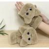 2022 Cute Cat Plush Flip Half Finger Gloves - Warm, Thick, Ideal for Students and Keyboard Use In Winter