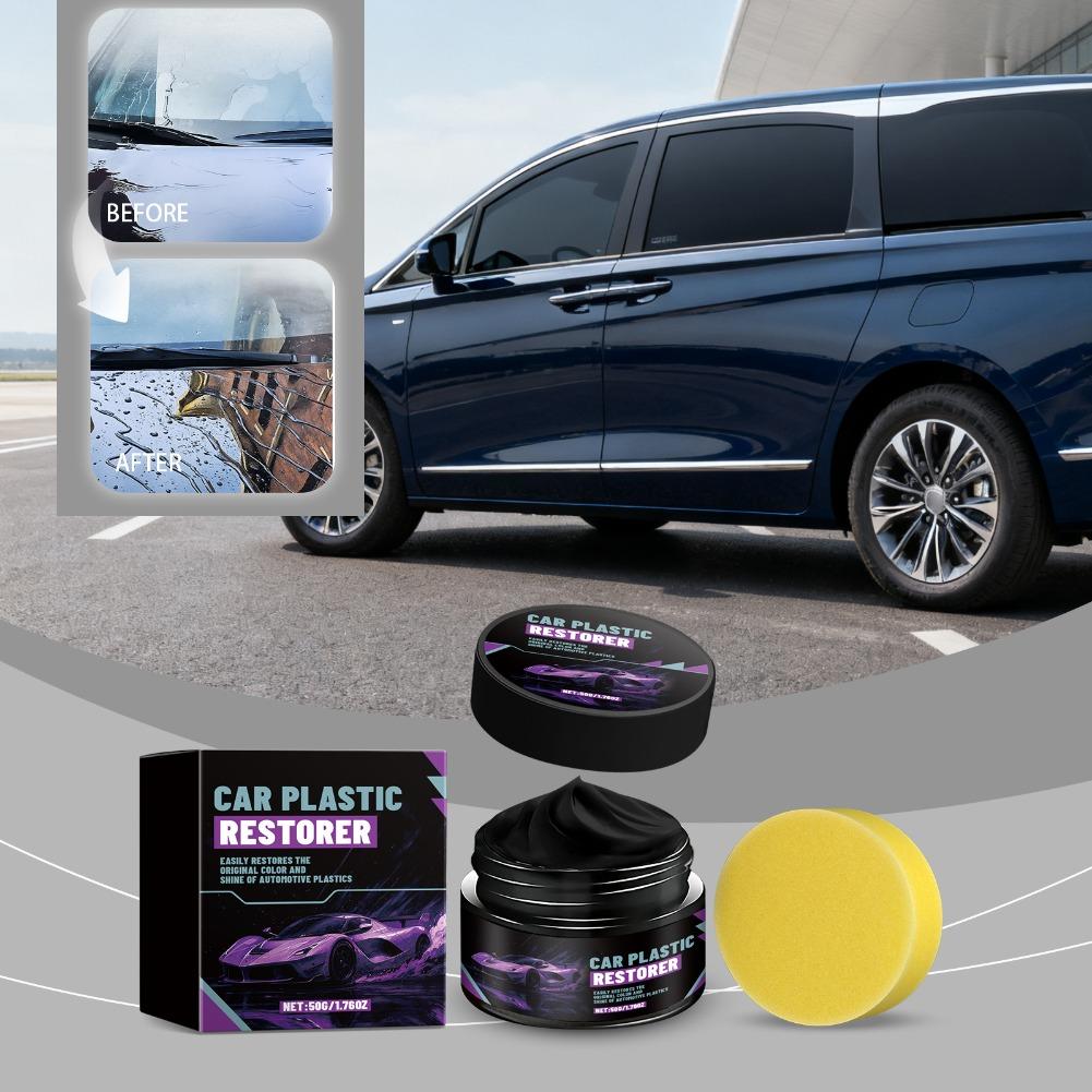 Car Plastic Restorer, Returns To Black Shine, Long-Lasting Coating, Leather Refurbishment Agent, Car Polishing and Cleaning Prod