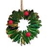 Glass Christmas Ornament Red Green Silver Wreath/Tree Hanging Decoration for Holiday Home Party Decor