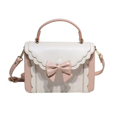 [JIANGBOMEI] 2-Wege-UmhängetascheHandtaschePochette mit Band, Elegante Kleine Crossbody-Tasche für Lolita, Student und Cosplay, Beliebt und Stilvoll PU
