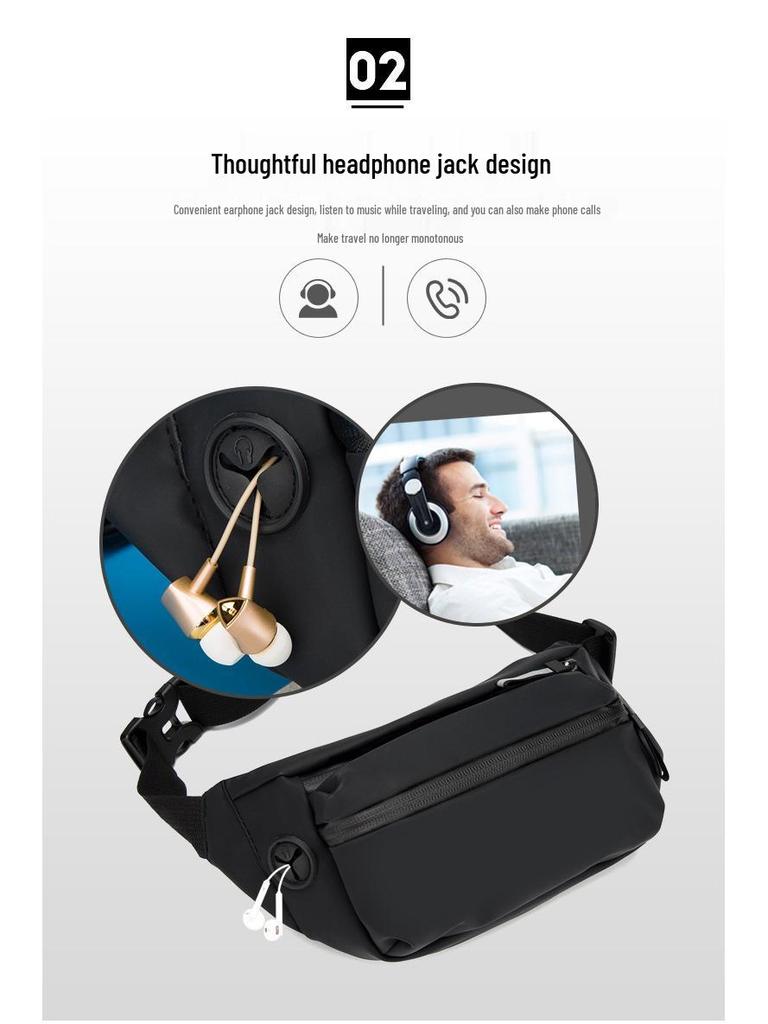 Men's Trendy Waterproof Chest Bag - Outdoor Sports Casual Crossbody Backpack