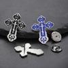 Dawapara Broches Croix Orthodoxe Broches Église Orientale Russe Broche Émail Multicolore Bijoux de Prière Religieuse Acier Inoxydable