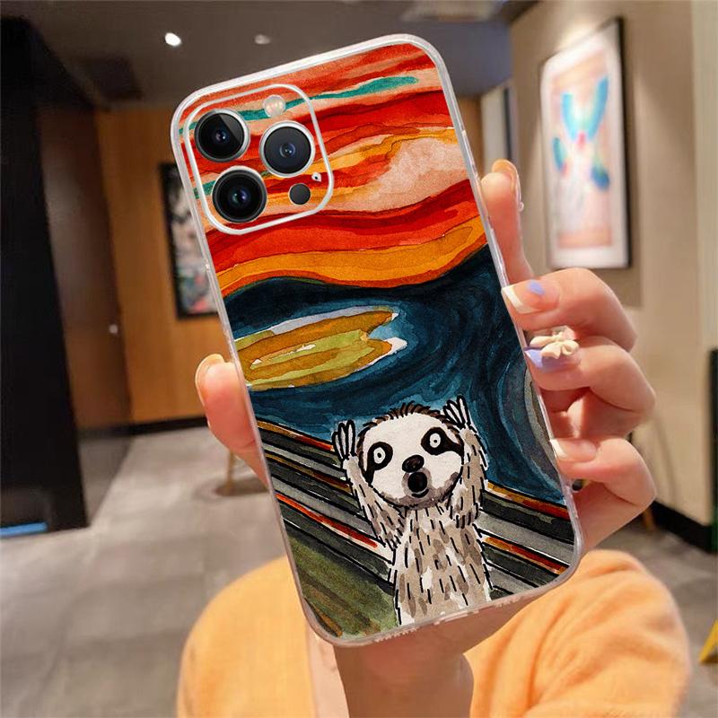 

Phone Case For iphone 17ProMax Air 16 15 14 13 Pro Max 15 16 Pro 15Plus Cute Caffeinated Sloth animal iphone 13