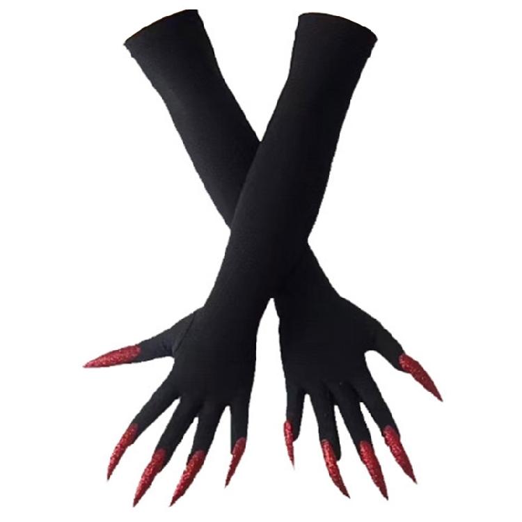 1pair Funny Cosplay Paws Gloves Novelty Halloween Mittens Monsters Pattern  for Halloween Festivities