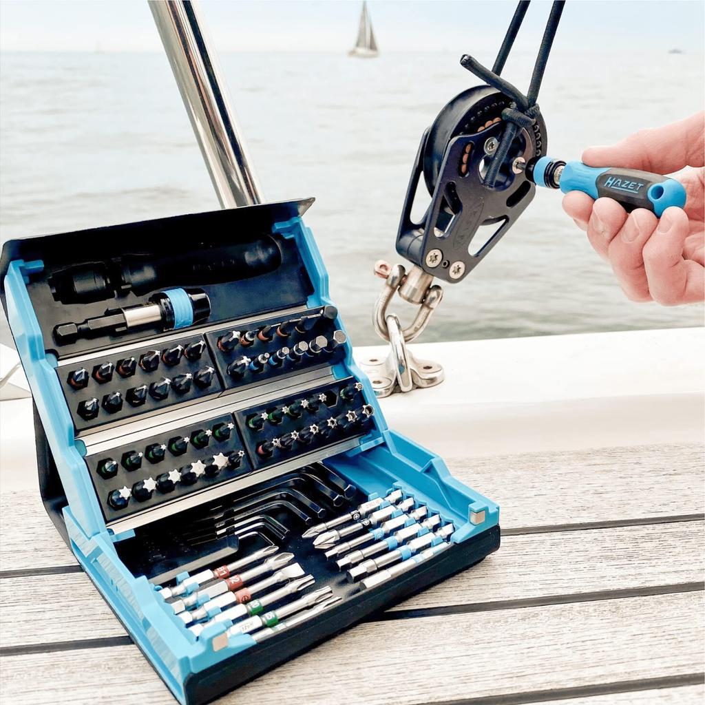 HAZET Schraubendreher-Bit-Satz Smart Case Hazet Blau 69 Teile Werkzeugbit Sechskant 130 x 118 x 50 mm Japanischer Import 2200SC-1 Antrieb 6,3 mm (1/4 Zoll) [Regulär