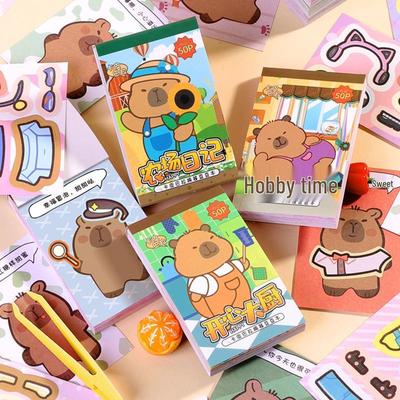 Capybara Mini Mal- und Anziehbuch mit DIY-Aufklebern