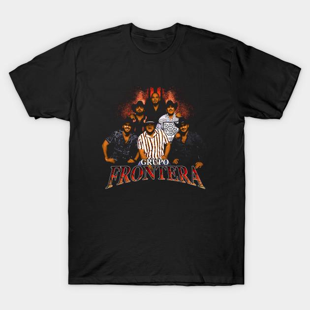 

Men Black Print T-shirt Grupo Frontera Vintage No-Cut Transfer Paper Print Cotton Tshirt 4XL чорний