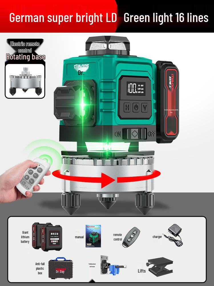 High-Precision Infrared & Green Light Laser Level with Auto-Leveling for Engineering and Surveying