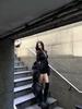 Women's Black Hollow Long Sleeve Slim Bodysuit - Autumn Petite American Style