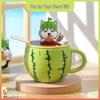Adorable Cartoon Mushroom Large Capacity Ceramic Mug with Lid - Perfect Girls' Birthday Gift or Souvenir Coffee Cup